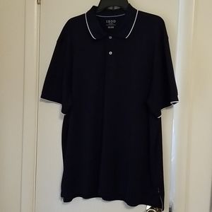 IZOD Navy with white trim mens casual shirt.